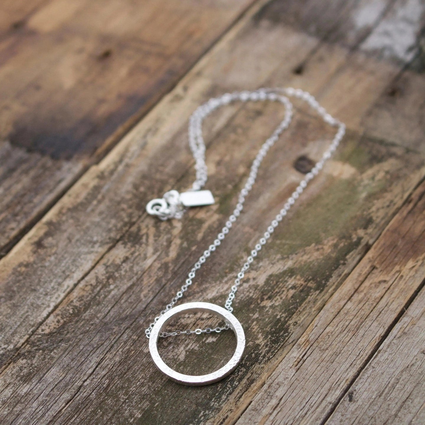 Aligned Circle Sterling Silver Necklace Liv & B Designs